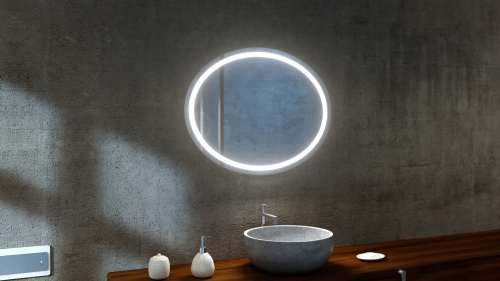 Lustro owalne ELIPSO R z oświetleniem LED w poziomie