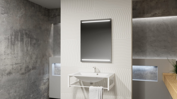 Lustro prostokątne EASY ALU 01.1 z oświetleniem LED w łazience