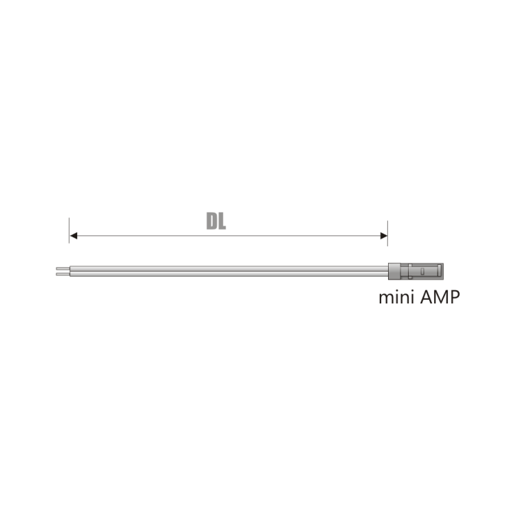 Złącze przedłużacz mini AMP - wymiary