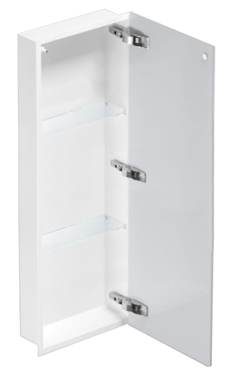 Biała szafka wnękowa FLAT PWD 900/10 ze szklanymi drzwiami