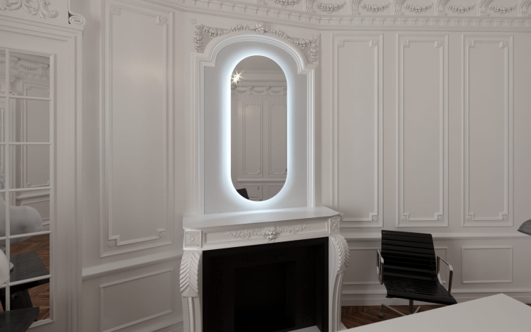 Lustro owalne LENA z oświetleniem LED w eleganckim wnętrzu
