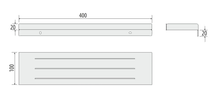 Półka łazienkowa do kabiny prysznicowej - BPSP - wymiary