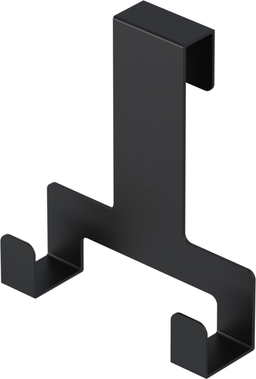 Czarny podwójny wieszak na ręcznik do kabiny prysznicowej zawieszany na szybę - BWK2