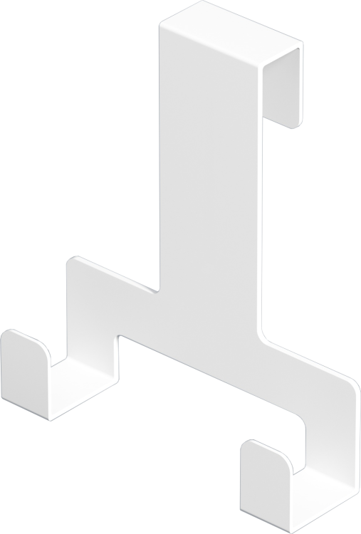 Biały podwójny wieszak na ręcznik do kabiny prysznicowej zawieszany na szybę - BWK2