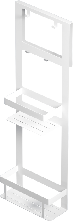 Biała wisząca półka do kabiny prysznicowej na szybę BPK25