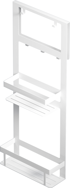 Biała wisząca półka do kabiny prysznicowej na szybę BPK30