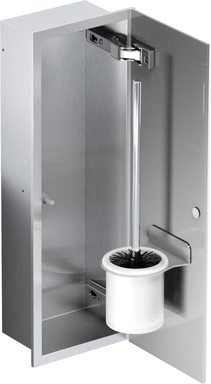 Stalowy schowek WC BEND 450 na szczotkę - do zabudowy