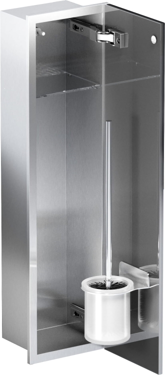Stalowy schowek WC BEND 600 na szczotkę i papier – do zabudowy
