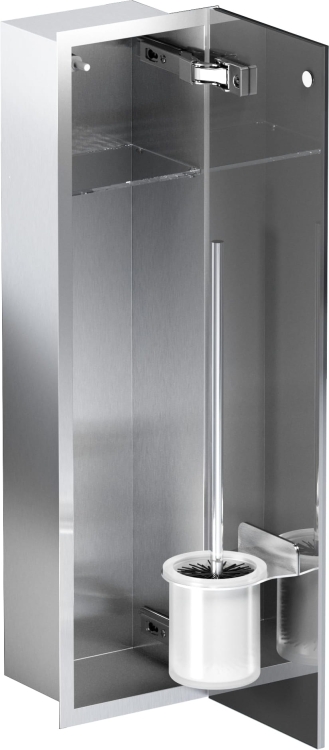 Stalowy schowek WC FLAT 600 na szczotkę i papier - do zabudowy