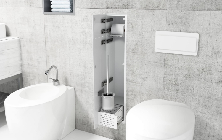 Dodatek do schowka WC - koszyk - wizualizacja w łazience