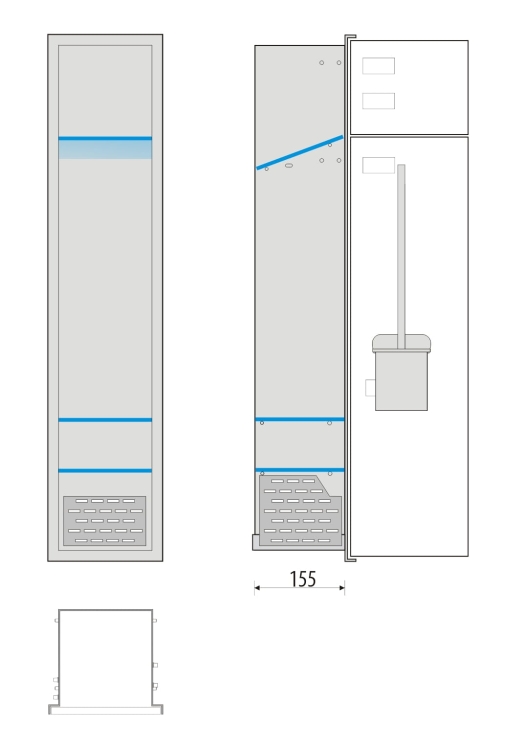 Dodatek do schowka WC - koszyk - rysunek techniczny