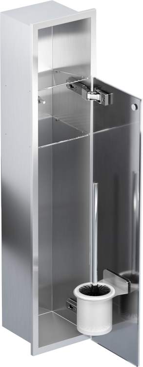 Stalowy schowek WC BEND 800 na szczotkę i papier - do zabudowy