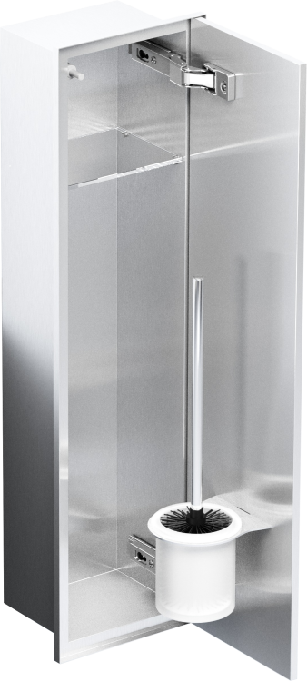 Stalowy schowek WC ZERO 600 na szczotkę i papier - do zabudowy płytkami