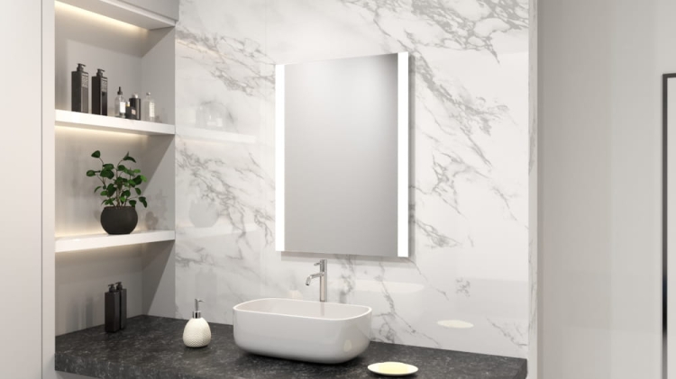 Lustro prostokątne ALA z oświetleniem LED nad umywalką