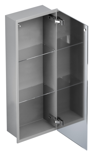 Szara szafka wnękowa BEND PWD 900/15 ze szklanymi drzwiami