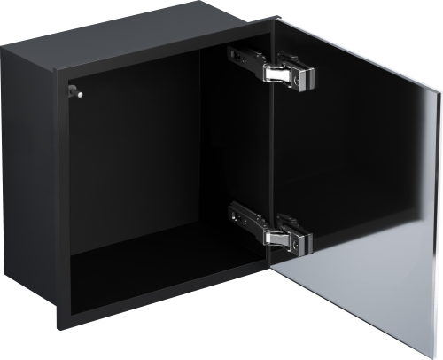 Czarna szafka wnękowa BEND PWD 300/15 ze szklanymi drzwiami