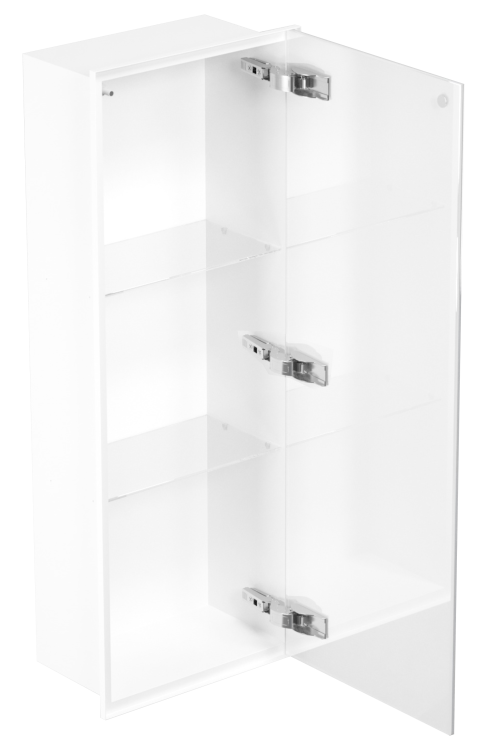 Biała szafka wnękowa ZERO PWD 3080 ze szklanymi drzwiami