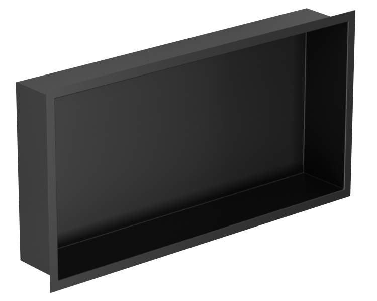 Czarna półka wnękowa FLAT 600 - do zabudowy