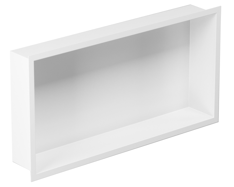 Biała półka wnękowa FLAT 600 - do zabudowy