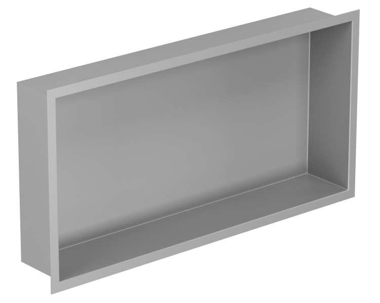 Szara półka wnękowa FLAT 600 - do zabudowy