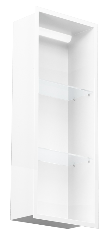 Biała półka wnękowa FLAT 900/10 z oświetleniem LED i półką