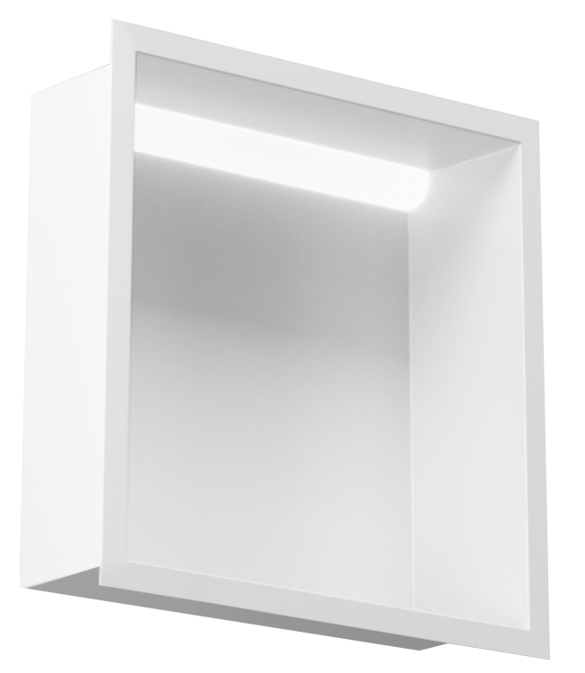 Biała półka wnękowa FLAT 300/10 LED z oświetleniem LED - do zabudowy