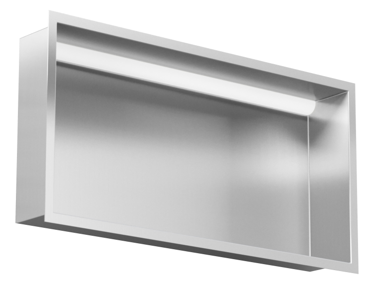 Stalowa półka wnękowa FLAT 600/10 z oświetleniem LED - do zabudowy