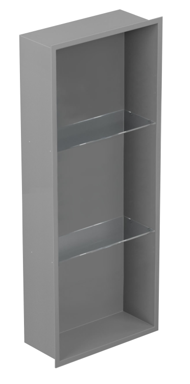 Szara półka wnękowa FLAT 900/10 z półkami