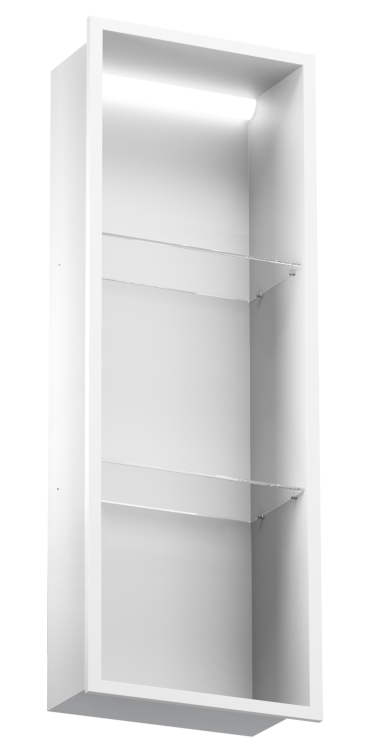 Biała półka wnękowa BEND 900/10 z oświetleniem LED i półkami