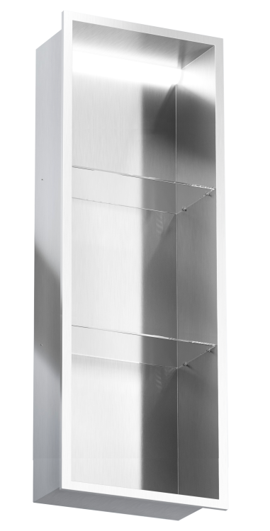 Stalowa półka wnękowa BEND 900/10 z oświetleniem LED i półkami