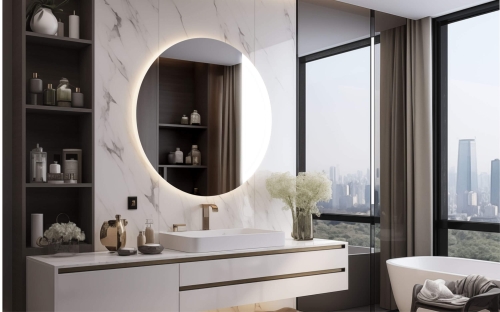 Lustro okrągłe LUNA z oświetleniem LED w łazience