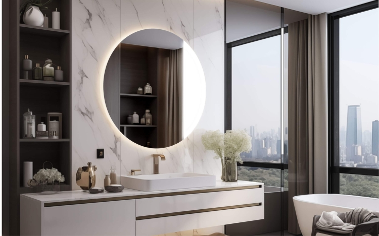 Lustro okrągłe LUNA z oświetleniem LED w łazience