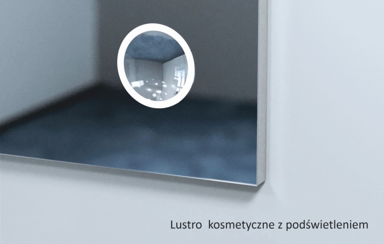 Dodatek: zintegrowane lusterko kosmetyczne powiększające z podświetleniem