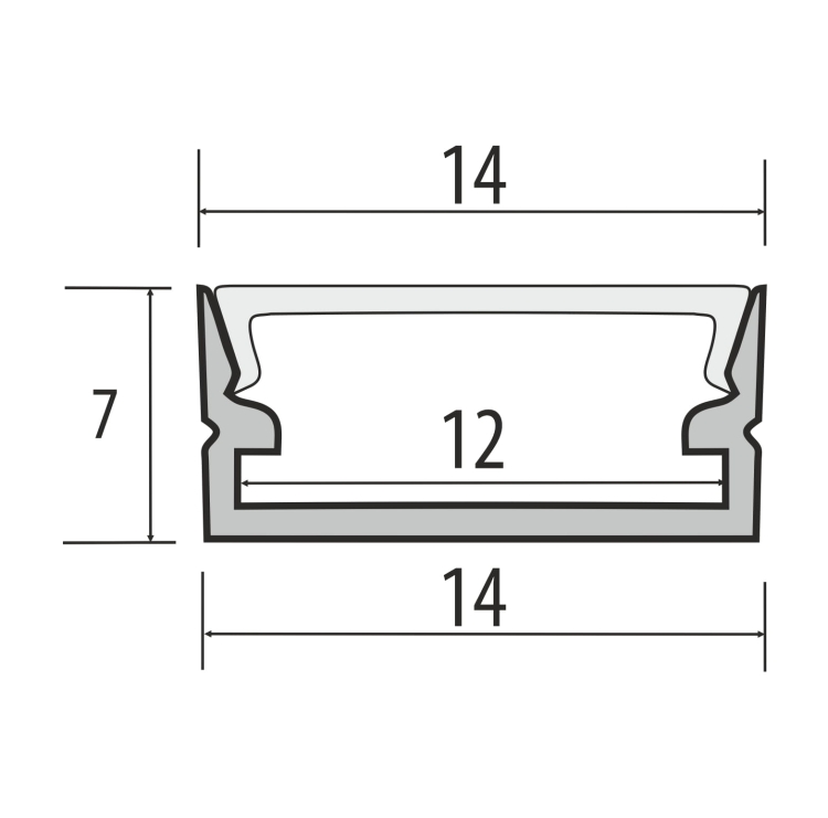 Profil aluminiowy LED CLP7 - wymiary