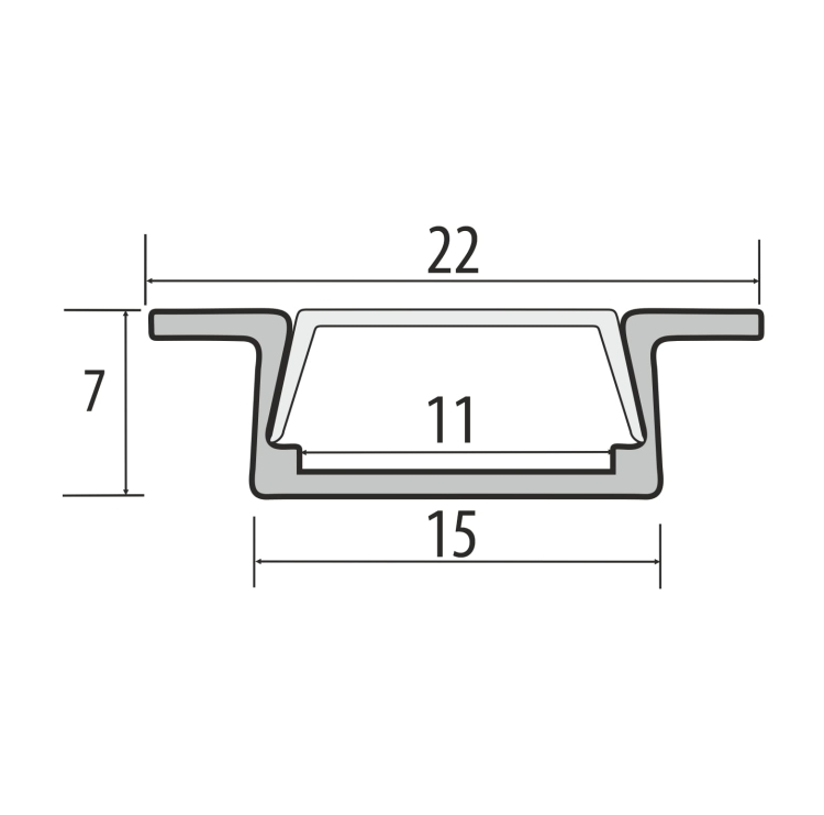 Profil aluminiowy LED CLPw7 - wymiary