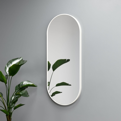 Lustro owalne LISA w białej ramie