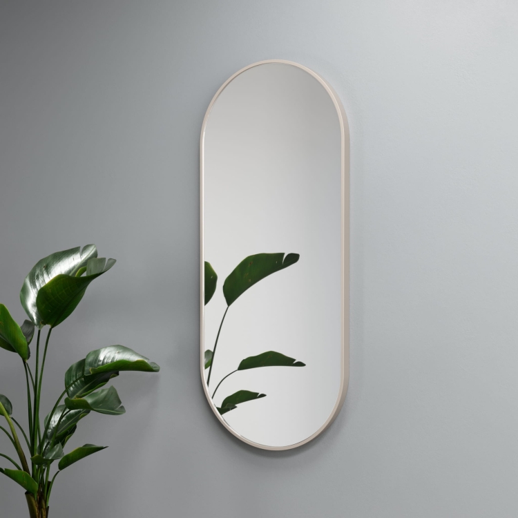 Lustro owalne LISA w ramie taupe