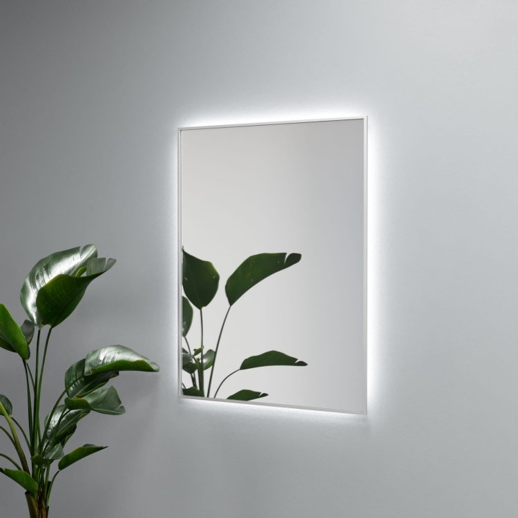 Lustro prostokątne BLAS PLUS w aluminiowej ramie z oświetleniem LED