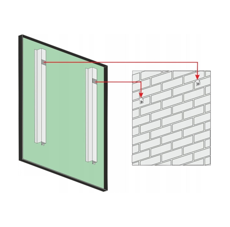 Lustro ATLAS 65x75 cm – schemat montażu – wersja OUTLET