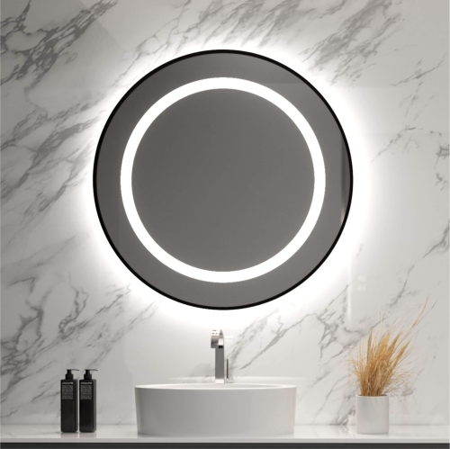 Lustro okrągłe SELENA PLUS w ramie z oświetleniem LED