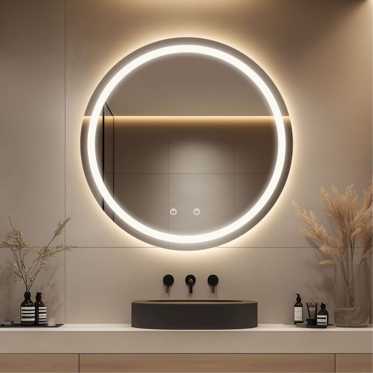 Lustro okrągłe CERCHIO R DUO z oświetleniem LED