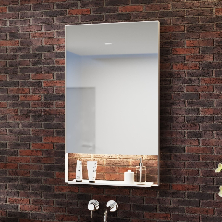 Lustro prostokątne z półką MILENA z oświetleniem LED