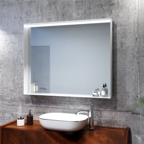 Lustro prostokątne z półką w ramie SIMONA z oświetleniem LED