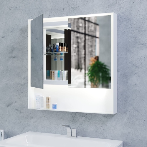 Lustro prostokątne z szafką w ramie ZARIA D2 z oświetleniem LED