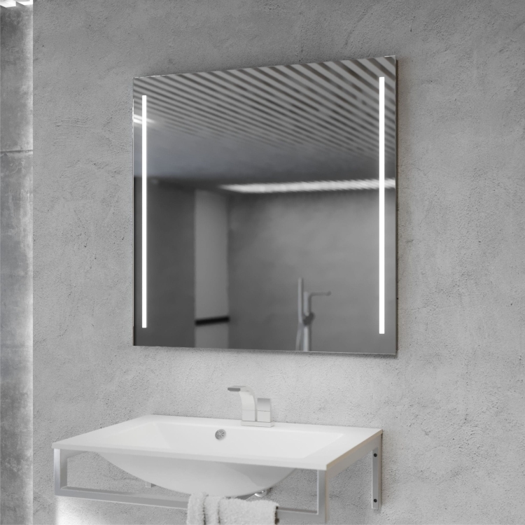 Lustro prostokątne EASY ALU 02 z oświetleniem LED