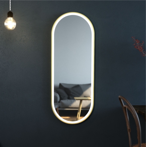 Lustro owalne LAURA w ramie z oświetleniem LED