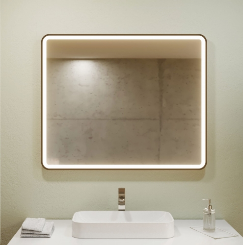 Lustro prostokątne NINA z zaokrąglonymi rogami z oświetleniem LED