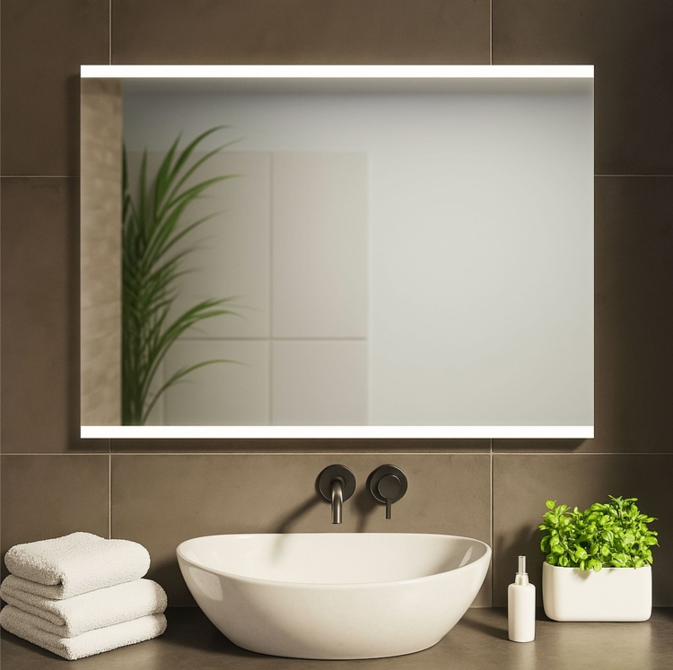 Lustro prostokątne FRAME 2 w ramie z oświetleniem LED