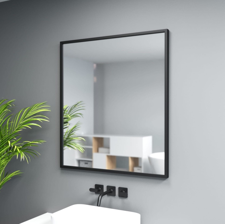 Lustro prostokątne ATLAS 65x75 cm w czarnej ramie – wersja OUTLET