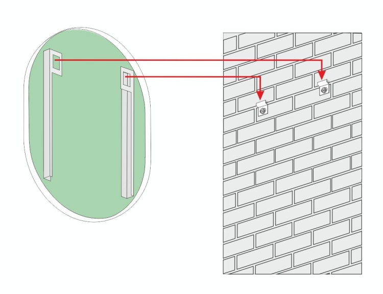 Tył lustra LISA w BIAŁEJ ramie 61,5x79 - mocowanie do ściany
